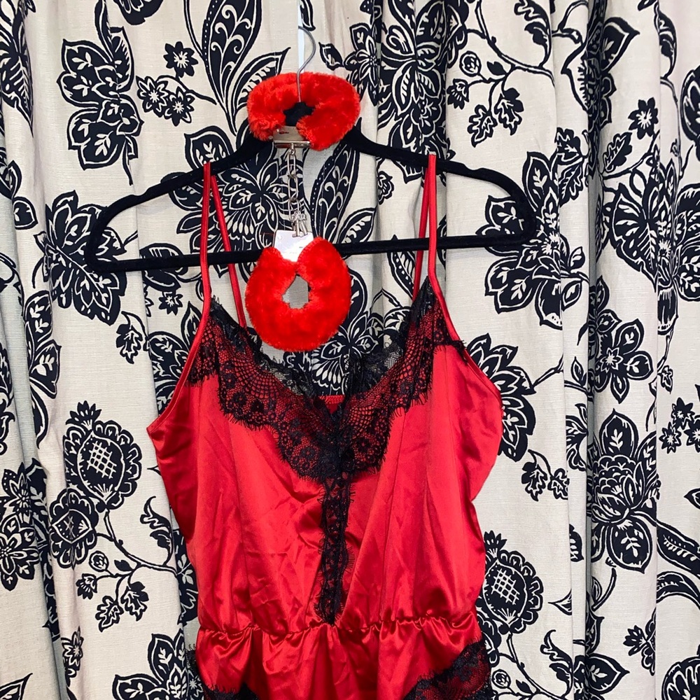 Fashion Nova Satin Teddy Bodysuit